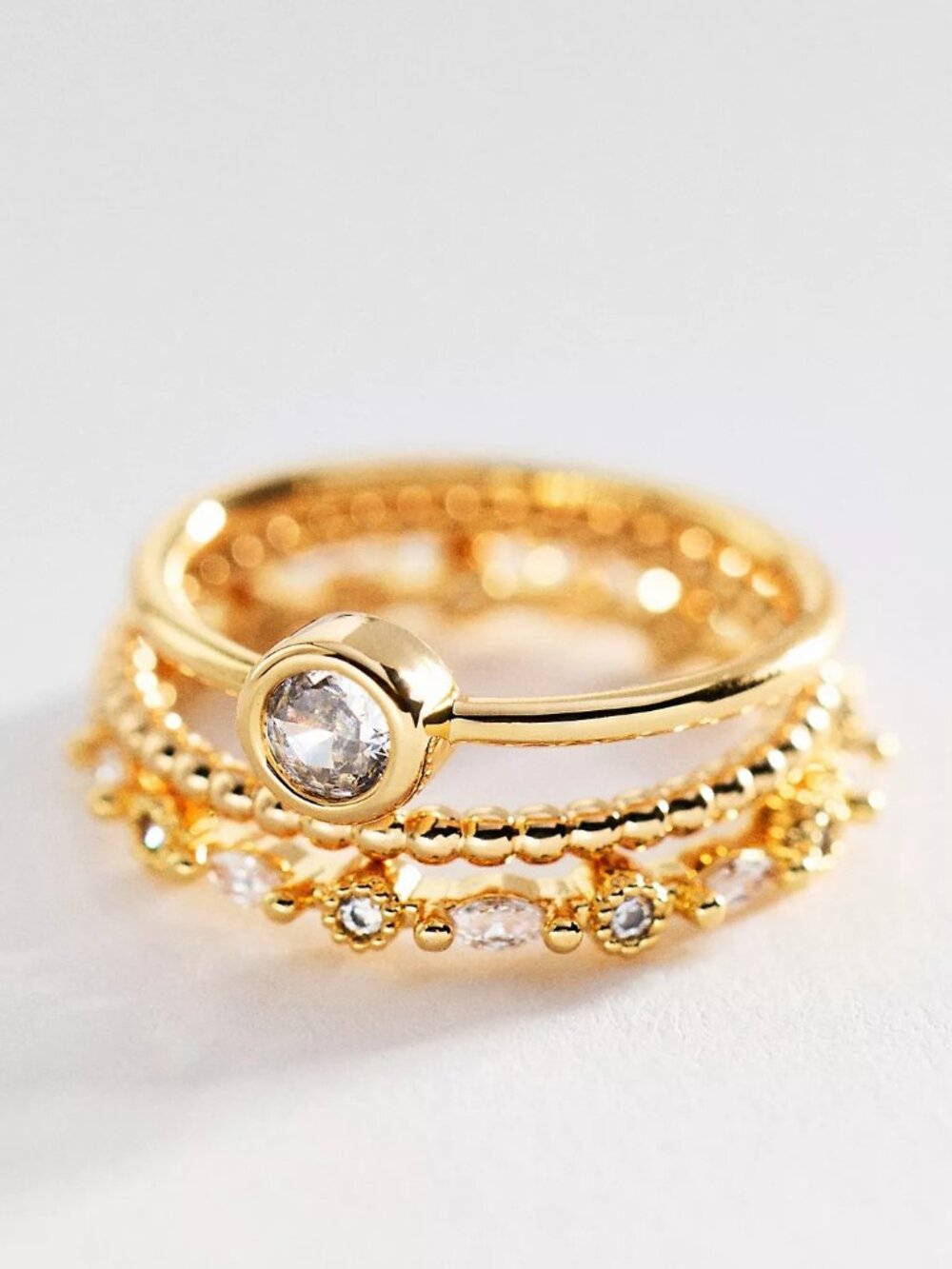 Crystal Stacking Rings, Set of 3